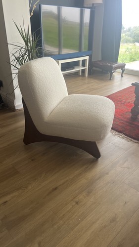 Accent chair boucle white - accent, in
