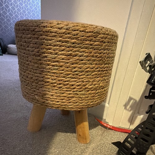 Next beige round - beige, wicker