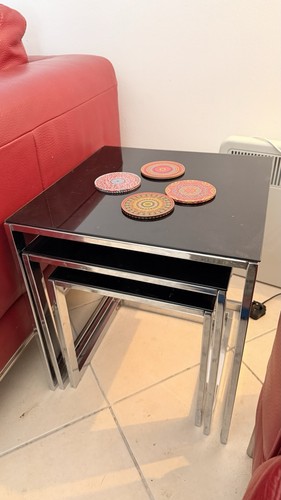 Habitat black glass chrome - glass,