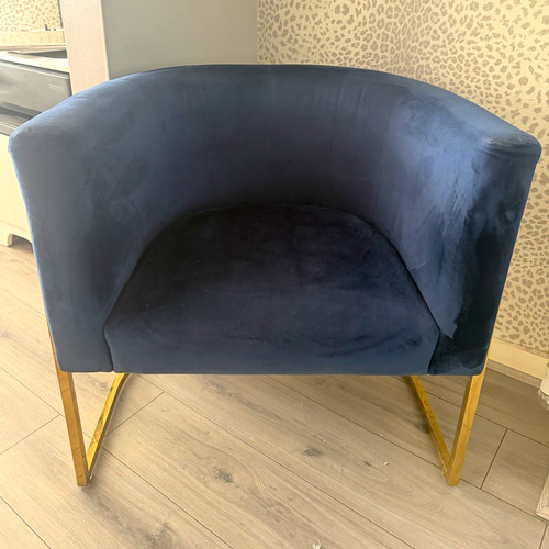Blue velvet chair - , with