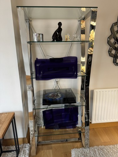 Next glass and chrome shelving - and,
