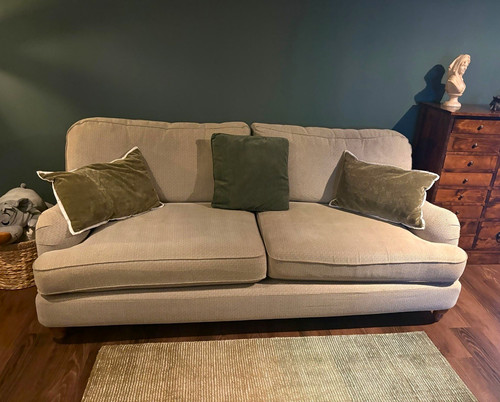 Two sofas next beige solid - sofas,
